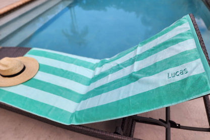 Towels Outlet - MAYA ISLAND Beach Towel, Pool Towels, Two Tone Stripe Cabana: Lime Green