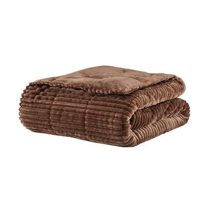 Corduroy Plush 60x70" Winter Throw Blanket 4 Colors: Ivory