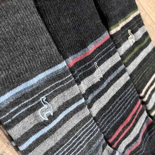 Alpaca Socks - Stripe - Mauve: Medium