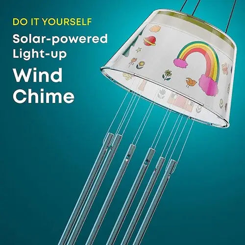 Dan&Darci Make Your Own Solar-Powered Light-Up Wind Chime Kit - Build &  Design your DIY Chimes in 3 Easy Steps - Kids art Projects Kits -  Children's
