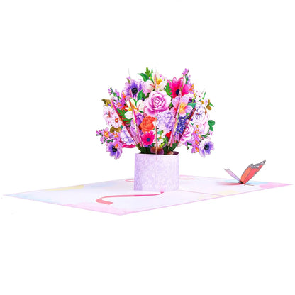 Wonder Paper Art - Flower Basket  Pop Up Greeting Card