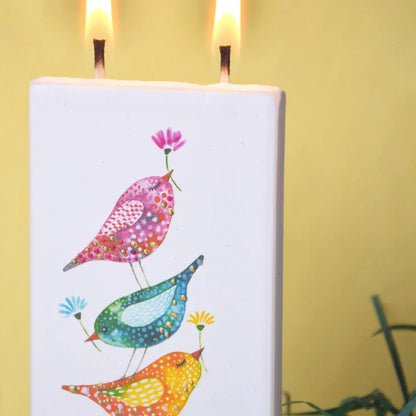 Flatyz Candles - Flat Hand-crafted Candle - Birds on a Sewing Spool