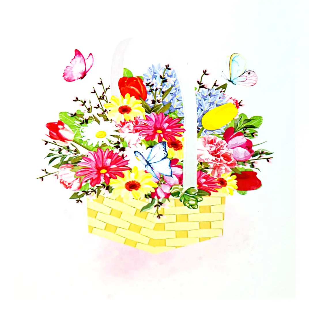 Wonder Paper Art - Flower basket Pop Up Card