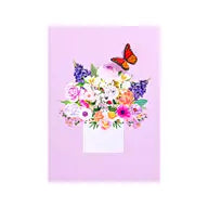 Wonder Paper Art - Flower Basket  Pop Up Greeting Card