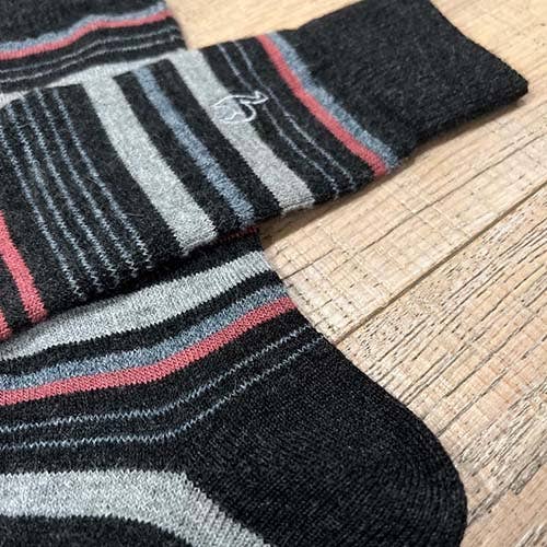 Alpaca Socks - Stripe - Mauve: Large