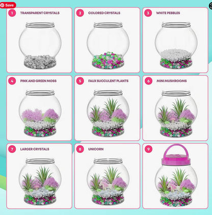 Surreal Brands - Light-Up Unicorn Terrarium Kit for Kids