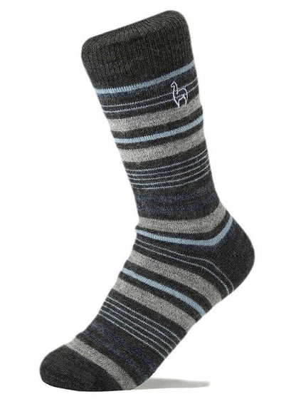 Alpaca Socks - Stripe - Azul: Large