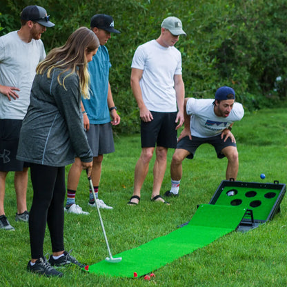 Yard Games - Putter Pong Putting Game with Putter and Golf Mat