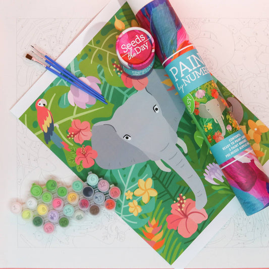 Seriously Shea - EASY Elephant Kids DIY Paint-By-Number Painting Craft Kits