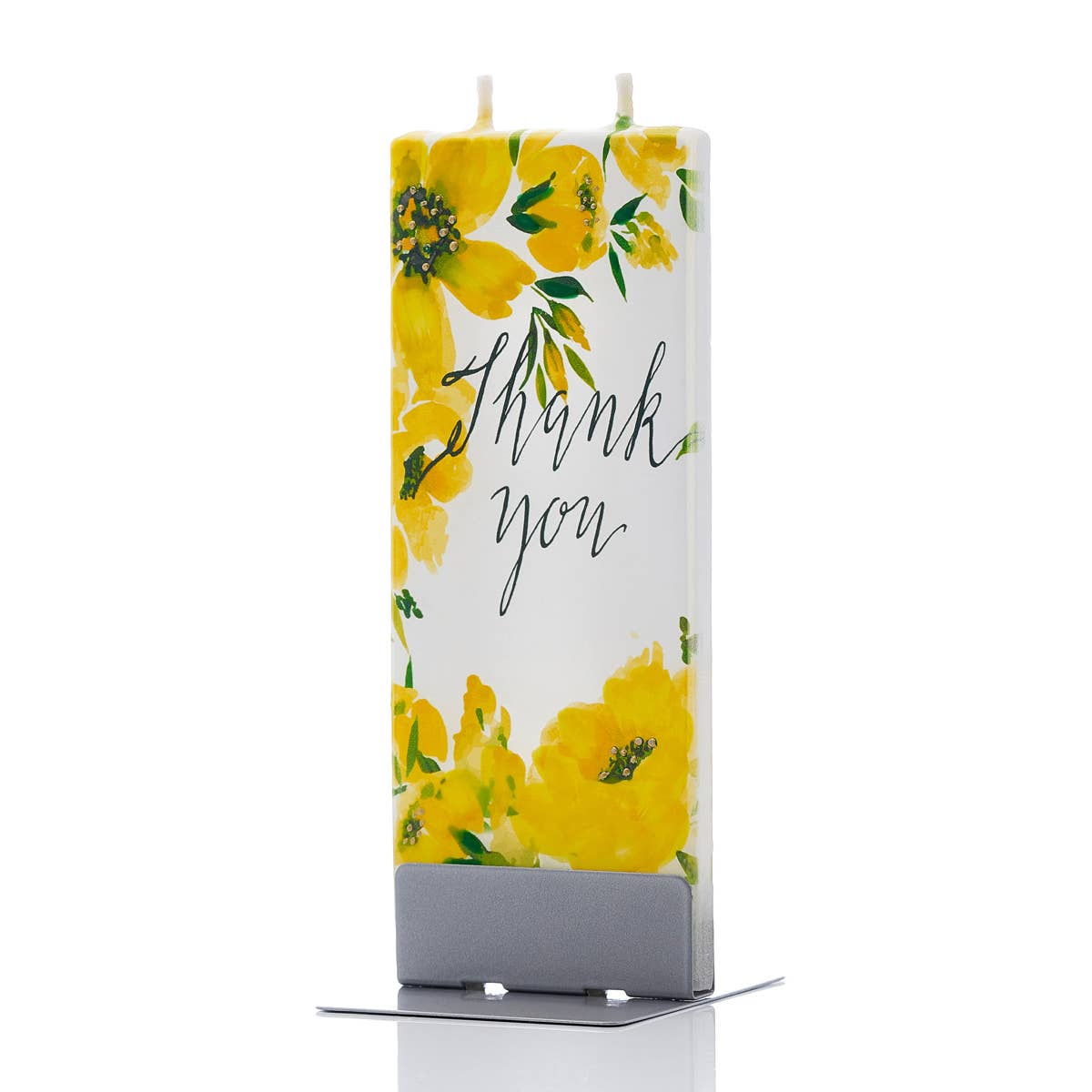 Flatyz Candles - Flat Handmade Candle - Thank You Yellow Floral Print